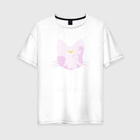 Женская футболка хлопок Oversize с принтом Artemis в Курске, 100% хлопок | свободный крой, круглый ворот, спущенный рукав, длина до линии бедер
 | anime | sailor moon | аниме | сейлор мун