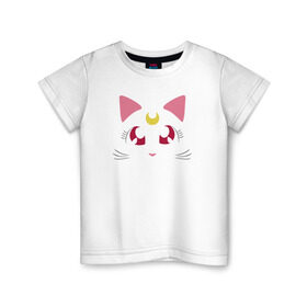Детская футболка хлопок с принтом Guarding Cat в Курске, 100% хлопок | круглый вырез горловины, полуприлегающий силуэт, длина до линии бедер | anime | sailor moon | аниме | сейлор мун