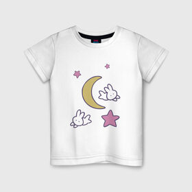Детская футболка хлопок с принтом Луна в Курске, 100% хлопок | круглый вырез горловины, полуприлегающий силуэт, длина до линии бедер | anime | sailor moon | аниме | сейлор мун