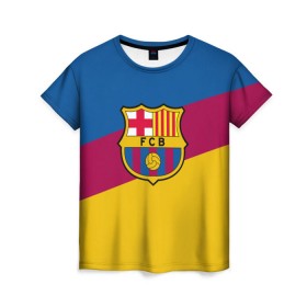 Женская футболка 3D с принтом FC Barcelona 2018 Colors в Курске, 100% полиэфир ( синтетическое хлопкоподобное полотно) | прямой крой, круглый вырез горловины, длина до линии бедер | fc | fc barcelona | fcb | fly emirates | ronaldo | абстракция | барселона | геометрия | зож | клуб | линии | месси | модные | мяч | реал мадрид | спорт | спортивные | тренды | футбол | футбольный клуб | эмблема