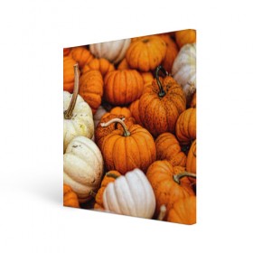 Холст квадратный с принтом тыквы в Курске, 100% ПВХ |  | halloween | дача | овощи | октябрь | оранжевый | осень | сентябрь | тыква | хеллуин