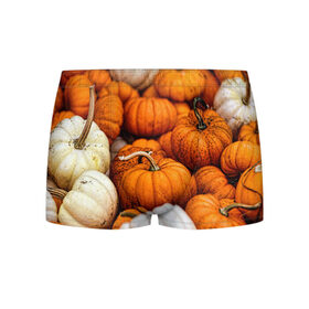 Мужские трусы 3D с принтом тыквы в Курске, 50% хлопок, 50% полиэстер | классическая посадка, на поясе мягкая тканевая резинка | Тематика изображения на принте: halloween | дача | овощи | октябрь | оранжевый | осень | сентябрь | тыква | хеллуин