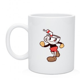 Кружка с принтом Cuphead в Курске, керамика | объем — 330 мл, диаметр — 80 мм. Принт наносится на бока кружки, можно сделать два разных изображения | cuphead