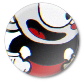 Значок с принтом Cuphead в Курске,  металл | круглая форма, металлическая застежка в виде булавки | cuphead