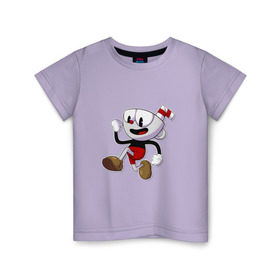Детская футболка хлопок с принтом Cuphead в Курске, 100% хлопок | круглый вырез горловины, полуприлегающий силуэт, длина до линии бедер | cuphead