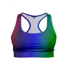Женский спортивный топ 3D с принтом Цветной градиент в Курске, 82% полиэстер, 18% спандекс Ткань безопасна для здоровья, позволяет коже дышать, не мнется и не растягивается |  | абстракция | градиент | зеленый | модные | розовый | синий | цвет | цветные | яркие