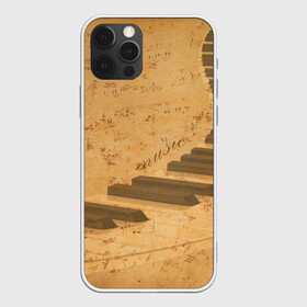 Чехол для iPhone 12 Pro с принтом Клавиши пианино в Курске, силикон | область печати: задняя сторона чехла, без боковых панелей | для | до | клавиши | ля | мелодия | ми | музыка | музыканта | ноты | оркестр | пианино | подарок | ре | рояль | си | соль | стан | фа