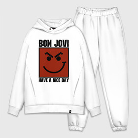 Мужской костюм хлопок OVERSIZE с принтом Bon Jovi, have a nice day в Курске,  |  | Тематика изображения на принте: bon jovi | бон | бон джови | глэм | группа | джови | джон | метал | рок | хард