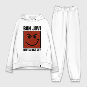 Женский костюм хлопок Oversize с принтом Bon Jovi, have a nice day в Курске,  |  | bon jovi | бон | бон джови | глэм | группа | джови | джон | метал | рок | хард