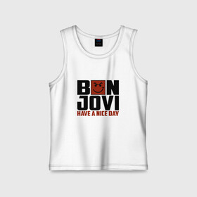 Детская майка хлопок с принтом Bon Jovi, have a nice day в Курске,  |  | bon jovi | бон | бон джови | глэм | группа | джови | джон | метал | рок | хард