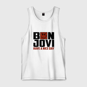 Мужская майка хлопок с принтом Bon Jovi, have a nice day в Курске, 100% хлопок |  | Тематика изображения на принте: bon jovi | бон | бон джови | глэм | группа | джови | джон | метал | рок | хард