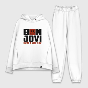 Женский костюм хлопок Oversize с принтом Bon Jovi, have a nice day в Курске,  |  | bon jovi | бон | бон джови | глэм | группа | джови | джон | метал | рок | хард