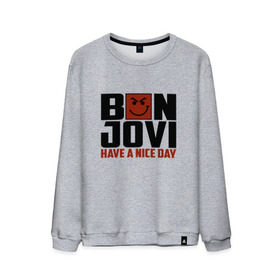 Мужской свитшот хлопок с принтом Bon Jovi, have a nice day в Курске, 100% хлопок |  | bon jovi | бон | бон джови | глэм | группа | джови | джон | метал | рок | хард