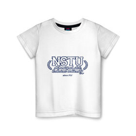 Детская футболка хлопок с принтом НГТУ в Курске, 100% хлопок | круглый вырез горловины, полуприлегающий силуэт, длина до линии бедер | вуз | нгту | новосибирск | университет