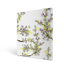 Холст квадратный с принтом Сакура в Курске, 100% ПВХ |  | арт | краска | прикольные | сакура | тропики | цветные | цветок | цветы | япония