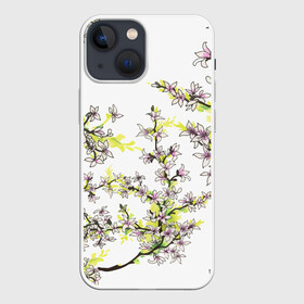 Чехол для iPhone 13 mini с принтом Сакура в Курске,  |  | арт | краска | прикольные | сакура | тропики | цветные | цветок | цветы | япония