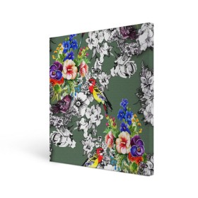 Холст квадратный с принтом Райский остров в Курске, 100% ПВХ |  | Тематика изображения на принте: арт | краска | попугаи | попугай | прикольные | рай | тропики | цветные | цветок | цветы
