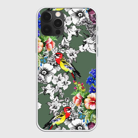 Чехол для iPhone 12 Pro Max с принтом Райский остров в Курске, Силикон |  | арт | краска | попугаи | попугай | прикольные | рай | тропики | цветные | цветок | цветы
