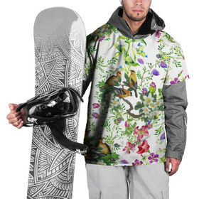 Накидка на куртку 3D с принтом Райский остров в Курске, 100% полиэстер |  | арт | краска | попугаи | попугай | прикольные | рай | тропики | цветные | цветок | цветы