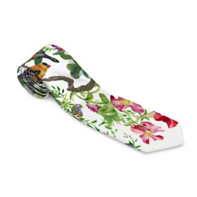 Галстук 3D с принтом Райский остров в Курске, 100% полиэстер | Длина 148 см; Плотность 150-180 г/м2 | арт | краска | попугаи | попугай | прикольные | рай | тропики | цветные | цветок | цветы