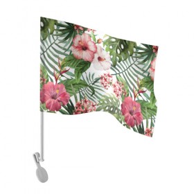 Флаг для автомобиля с принтом Таинственный остров в Курске, 100% полиэстер | Размер: 30*21 см | vppdgryphon | арт | краска | остров | тропики | цветные | цветок | цветы