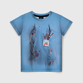 Детская футболка 3D с принтом Костюм врача кровь в Курске, 100% гипоаллергенный полиэфир | прямой крой, круглый вырез горловины, длина до линии бедер, чуть спущенное плечо, ткань немного тянется | Тематика изображения на принте: больница | врач | доктор | клиника | кровь