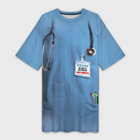 Платье-футболка 3D с принтом Костюм врача в Курске,  |  | больница | врач | градусник | доктор | интерн | клиника | медбрат | медсестра | поликлиника | стетоскоп | фонендоскоп