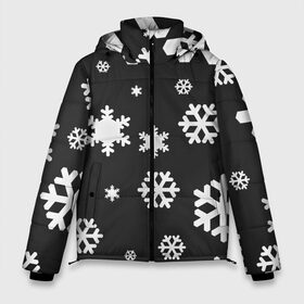 Мужская зимняя куртка 3D с принтом Снежинки в Курске, верх — 100% полиэстер; подкладка — 100% полиэстер; утеплитель — 100% полиэстер | длина ниже бедра, свободный силуэт Оверсайз. Есть воротник-стойка, отстегивающийся капюшон и ветрозащитная планка. 

Боковые карманы с листочкой на кнопках и внутренний карман на молнии. | christmas | new year | santa | дед мороз | елка | елочки | новогодний | новый год | рождество | сантаклаус | снег | снежинки