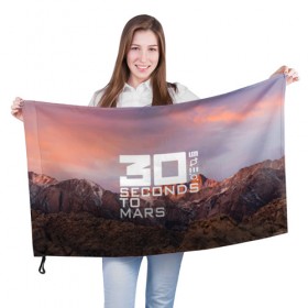 Флаг 3D с принтом 30 Seconds to Mars в Курске, 100% полиэстер | плотность ткани — 95 г/м2, размер — 67 х 109 см. Принт наносится с одной стороны | 