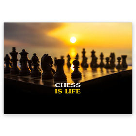 Поздравительная открытка с принтом Шахматы - это жизнь в Курске, 100% бумага | плотность бумаги 280 г/м2, матовая, на обратной стороне линовка и место для марки
 | chess | game | sport | гроссмейстер | закат | игра | интеллект | солнце | спорт | фигура | шахматист | шахматы