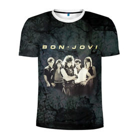 Мужская футболка 3D спортивная с принтом Группа Bon Jovi в Курске, 100% полиэстер с улучшенными характеристиками | приталенный силуэт, круглая горловина, широкие плечи, сужается к линии бедра | bon jovi | бон | бон джови | глэм | группа | джови | джон | рок | хард