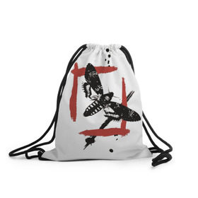 Рюкзак-мешок 3D с принтом Бабочка Треш полька в Курске, 100% полиэстер | плотность ткани — 200 г/м2, размер — 35 х 45 см; лямки — толстые шнурки, застежка на шнуровке, без карманов и подкладки | 