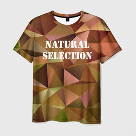 Мужская футболка 3D с принтом Natural Selection в Курске, 100% полиэфир | прямой крой, круглый вырез горловины, длина до линии бедер | low poly | natural | poly | polygon | естественный отбор | натурал