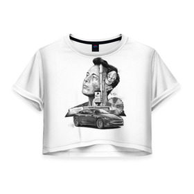 Женская футболка 3D укороченная с принтом Илон Маск в Курске, 100% полиэстер | круглая горловина, длина футболки до линии талии, рукава с отворотами | hyperloop | pay pal | space x | tesla | гений | день космонавтики | полет на марс | тесла | электрокар | электромобиль