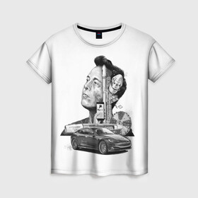 Женская футболка 3D с принтом Илон Маск в Курске, 100% полиэфир ( синтетическое хлопкоподобное полотно) | прямой крой, круглый вырез горловины, длина до линии бедер | hyperloop | pay pal | space x | tesla | гений | день космонавтики | полет на марс | тесла | электрокар | электромобиль
