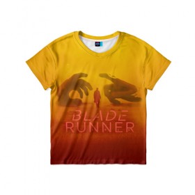 Детская футболка 3D с принтом Бегущий по лезвию в Курске, 100% гипоаллергенный полиэфир | прямой крой, круглый вырез горловины, длина до линии бедер, чуть спущенное плечо, ткань немного тянется | 2049 | blade runner | bladerunner