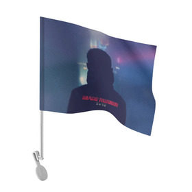 Флаг для автомобиля с принтом Бегущий по лезвию в Курске, 100% полиэстер | Размер: 30*21 см | 2049 | blade runner | cyberpunk | андроид | бегущий по лезвию | кей | киберпанк | репликант | рик декарт