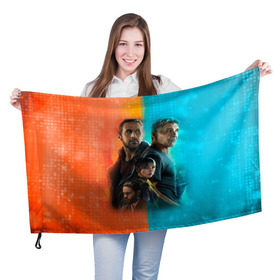 Флаг 3D с принтом Бегущий по лезвию в Курске, 100% полиэстер | плотность ткани — 95 г/м2, размер — 67 х 109 см. Принт наносится с одной стороны | 2049 | blade runner | bladerunner