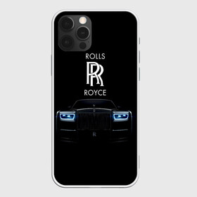 Чехол для iPhone 12 Pro с принтом Rolls Royce phantom в Курске, силикон | область печати: задняя сторона чехла, без боковых панелей | luxury | phantom | rich | rolls royce | rr | авто | автомобили | бренд | известные | логотип | машина | надписи | огни | ролс ройс | роскошь | тень | фары | черный