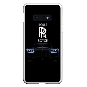 Чехол для Samsung S10E с принтом Rolls Royce phantom в Курске, Силикон | Область печати: задняя сторона чехла, без боковых панелей | Тематика изображения на принте: luxury | phantom | rich | rolls royce | rr | авто | автомобили | бренд | известные | логотип | машина | надписи | огни | ролс ройс | роскошь | тень | фары | черный