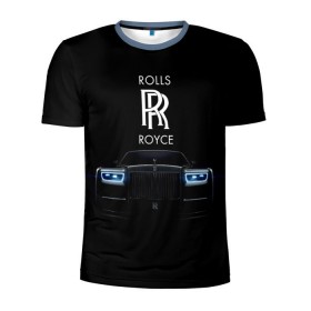 Мужская футболка 3D спортивная с принтом Rolls Royce phantom в Курске, 100% полиэстер с улучшенными характеристиками | приталенный силуэт, круглая горловина, широкие плечи, сужается к линии бедра | Тематика изображения на принте: luxury | phantom | rich | rolls royce | rr | авто | автомобили | бренд | известные | логотип | машина | надписи | огни | ролс ройс | роскошь | тень | фары | черный