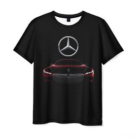 Мужская футболка 3D с принтом Мерседес Будущего в Курске, 100% полиэфир | прямой крой, круглый вырез горловины, длина до линии бедер | Тематика изображения на принте: mercedes | марка | машины | мерседес