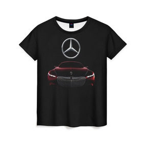 Женская футболка 3D с принтом Мерседес Будущего в Курске, 100% полиэфир ( синтетическое хлопкоподобное полотно) | прямой крой, круглый вырез горловины, длина до линии бедер | mercedes | марка | машины | мерседес