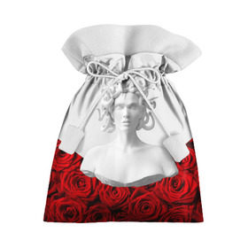 Подарочный 3D мешок с принтом Унисекс / Snake roses girl в Курске, 100% полиэстер | Размер: 29*39 см | букет | веты | красный | лепестки | модные | полосы | природа | растения | розочки | розы | сад | тренды | цвет | черный