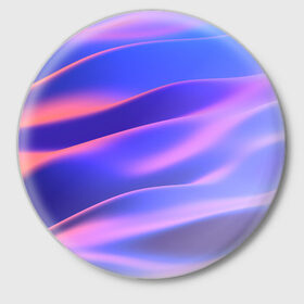 Значок с принтом Water Colors в Курске,  металл | круглая форма, металлическая застежка в виде булавки | абстракция | вода.цветные | волны | краски | море | радужные | розовый | синий | фиолетовый | цвет | цвета | яркие