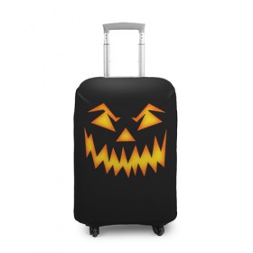 Чехол для чемодана 3D с принтом Halloween в Курске, 86% полиэфир, 14% спандекс | двустороннее нанесение принта, прорези для ручек и колес | 31 октября | halloween | арт | монстр | праздник | рожица | тыква | хэллоуин