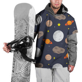 Накидка на куртку 3D с принтом Луна в Курске, 100% полиэстер |  | астероид | луна | метеорит | планета | сатурн | юпитер