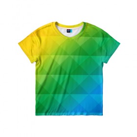 Детская футболка 3D с принтом Colored wall в Курске, 100% гипоаллергенный полиэфир | прямой крой, круглый вырез горловины, длина до линии бедер, чуть спущенное плечо, ткань немного тянется | геометрия | квадрат | текстура | цветной