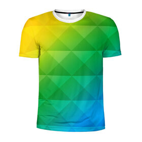 Мужская футболка 3D спортивная с принтом Colored wall в Курске, 100% полиэстер с улучшенными характеристиками | приталенный силуэт, круглая горловина, широкие плечи, сужается к линии бедра | геометрия | квадрат | текстура | цветной