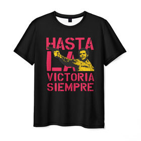 Мужская футболка 3D с принтом Hasta La Victoria Siempre в Курске, 100% полиэфир | прямой крой, круглый вырез горловины, длина до линии бедер | che | cuba | guevara | hasta | la victoria | libre | revolution | siempre | ussr | гевара | до полной | куба | о.м.с.к. | победы | революция | свободная | ссср | че